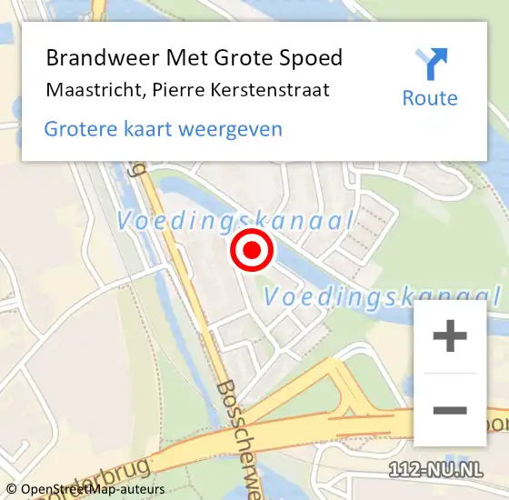 Locatie op kaart van de 112 melding: Brandweer Met Grote Spoed Naar Maastricht, Pierre Kerstenstraat op 19 maart 2019 05:53