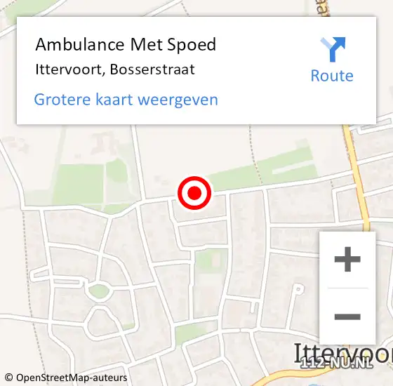 Locatie op kaart van de 112 melding: Ambulance Met Spoed Naar Ittervoort, Bosserstraat op 19 maart 2019 07:04
