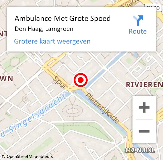 Locatie op kaart van de 112 melding: Ambulance Met Grote Spoed Naar Den Haag, Lamgroen op 19 maart 2019 07:17