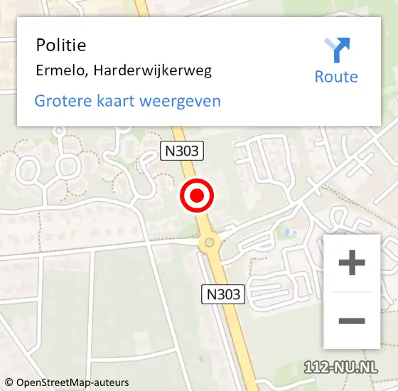 Locatie op kaart van de 112 melding: Politie Ermelo, Harderwijkerweg op 19 maart 2019 08:03