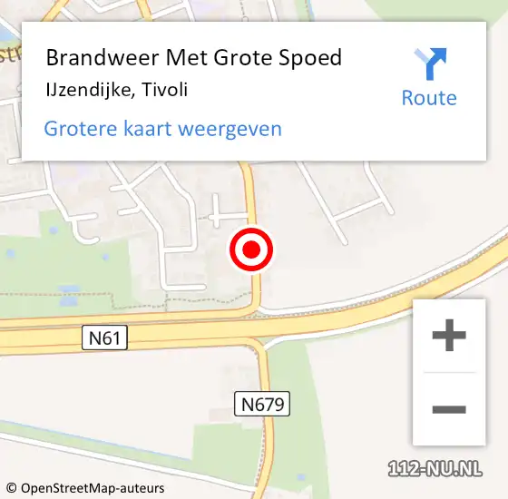 Locatie op kaart van de 112 melding: Brandweer Met Grote Spoed Naar IJzendijke, Tivoli op 19 maart 2019 08:52