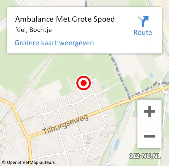 Locatie op kaart van de 112 melding: Ambulance Met Grote Spoed Naar Riel, Bochtje op 19 maart 2019 10:30