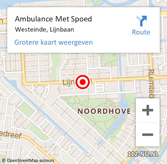 Locatie op kaart van de 112 melding: Ambulance Met Spoed Naar Westeinde, Lijnbaan op 19 maart 2019 11:09