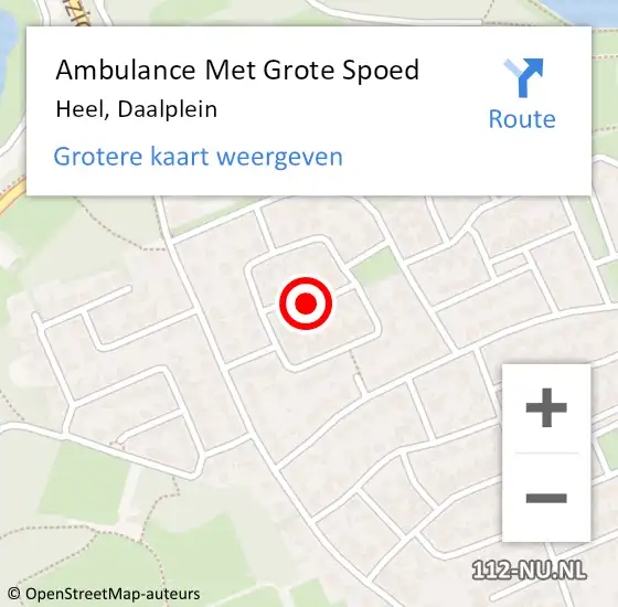 Locatie op kaart van de 112 melding: Ambulance Met Grote Spoed Naar Heel, Daalplein op 19 maart 2019 11:21