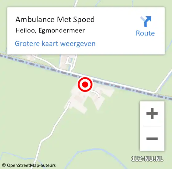 Locatie op kaart van de 112 melding: Ambulance Met Spoed Naar Heiloo, Egmondermeer op 19 maart 2019 11:44