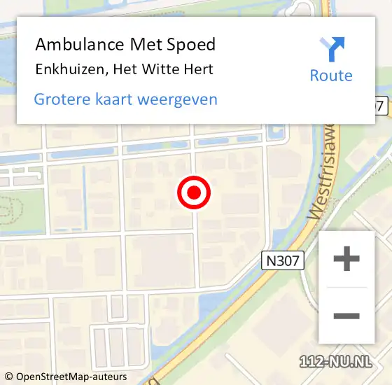 Locatie op kaart van de 112 melding: Ambulance Met Spoed Naar Enkhuizen, Het Witte Hert op 19 maart 2019 12:23