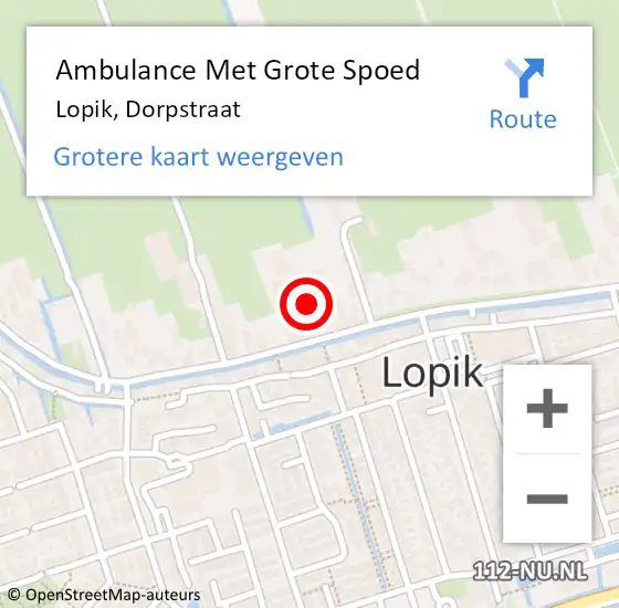 Locatie op kaart van de 112 melding: Ambulance Met Grote Spoed Naar Lopik, Dorpstraat op 19 maart 2019 12:37