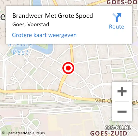 Locatie op kaart van de 112 melding: Brandweer Met Grote Spoed Naar Goes, Voorstad op 19 maart 2019 14:05