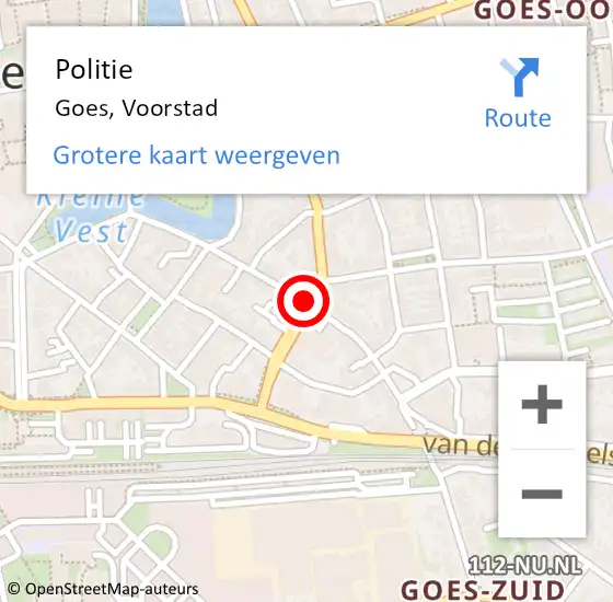 Locatie op kaart van de 112 melding: Politie Goes, Voorstad op 19 maart 2019 14:08