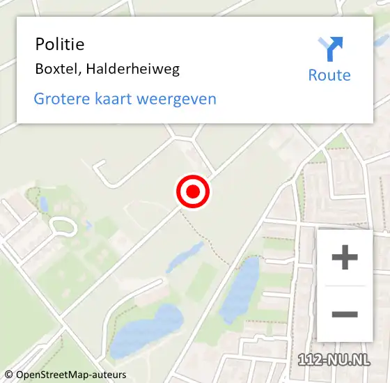 Locatie op kaart van de 112 melding: Politie Boxtel, Halderheiweg op 19 maart 2019 14:16