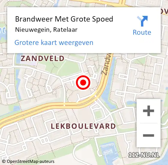 Locatie op kaart van de 112 melding: Brandweer Met Grote Spoed Naar Nieuwegein, Ratelaar op 19 maart 2019 14:47