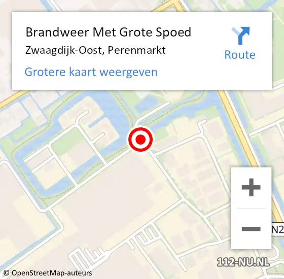 Locatie op kaart van de 112 melding: Brandweer Met Grote Spoed Naar Zwaagdijk-Oost, Perenmarkt op 19 maart 2019 15:09