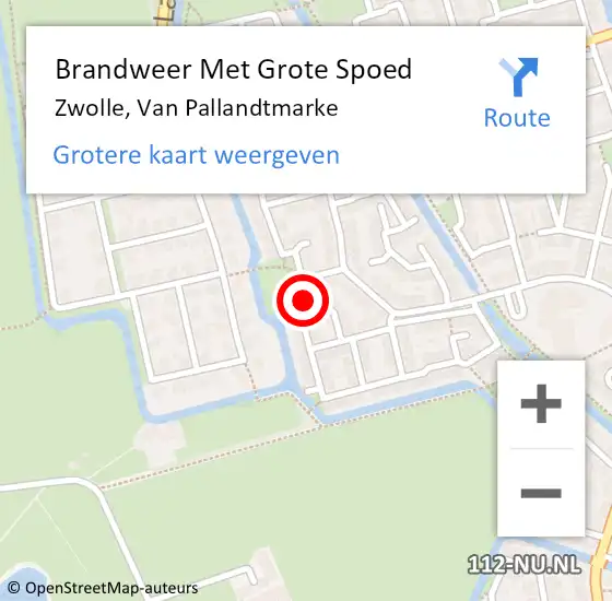 Locatie op kaart van de 112 melding: Brandweer Met Grote Spoed Naar Zwolle, Van Pallandtmarke op 19 maart 2019 15:52