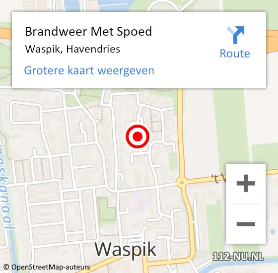 Locatie op kaart van de 112 melding: Brandweer Met Spoed Naar Waspik, Havendries op 19 maart 2019 16:00