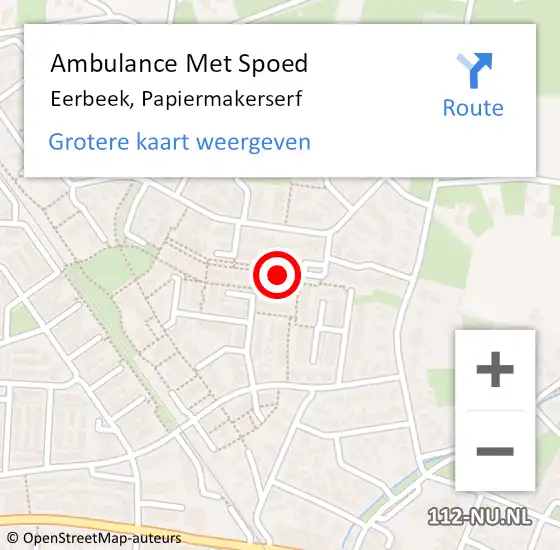 Locatie op kaart van de 112 melding: Ambulance Met Spoed Naar Eerbeek, Papiermakerserf op 19 maart 2019 16:38