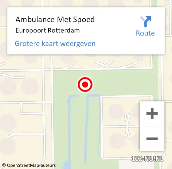 Locatie op kaart van de 112 melding: Ambulance Met Spoed Naar Europoort Rotterdam op 19 maart 2019 16:53