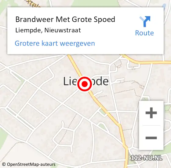 Locatie op kaart van de 112 melding: Brandweer Met Grote Spoed Naar Liempde, Nieuwstraat op 19 maart 2019 21:16