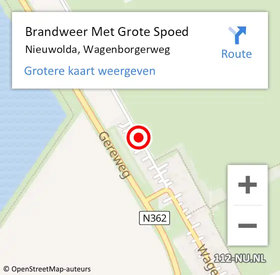 Locatie op kaart van de 112 melding: Brandweer Met Grote Spoed Naar Nieuwolda, Wagenborgerweg op 19 maart 2019 21:51