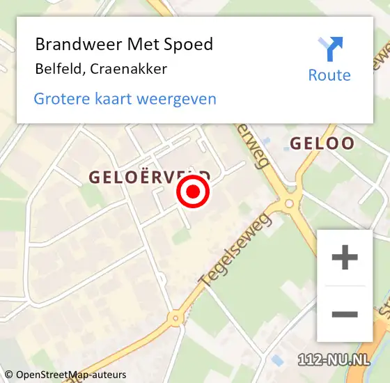 Locatie op kaart van de 112 melding: Brandweer Met Spoed Naar Belfeld, Craenakker op 19 maart 2019 21:55