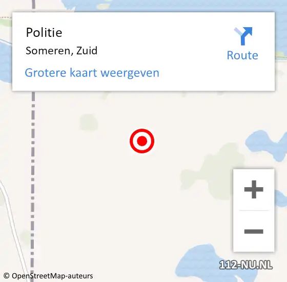Locatie op kaart van de 112 melding: Politie Someren, Zuid op 19 maart 2019 22:30
