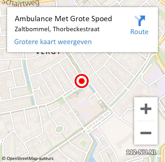 Locatie op kaart van de 112 melding: Ambulance Met Grote Spoed Naar Zaltbommel, Thorbeckestraat op 20 maart 2019 00:09