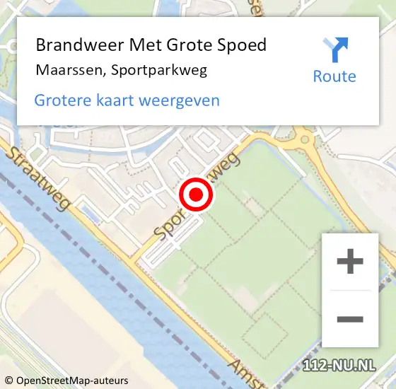 Locatie op kaart van de 112 melding: Brandweer Met Grote Spoed Naar Maarssen, Sportparkweg op 20 maart 2019 01:59