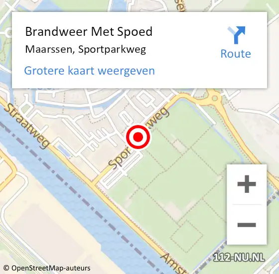 Locatie op kaart van de 112 melding: Brandweer Met Spoed Naar Maarssen, Sportparkweg op 20 maart 2019 03:08