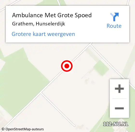 Locatie op kaart van de 112 melding: Ambulance Met Grote Spoed Naar Grathem, Hunselerdijk op 20 maart 2019 06:40