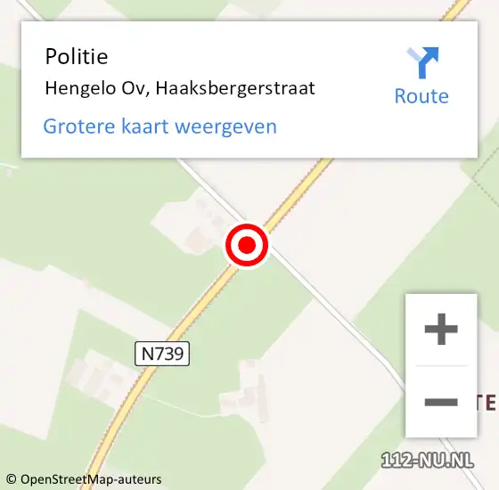 Locatie op kaart van de 112 melding: Politie Hengelo Ov, Haaksbergerstraat op 20 maart 2019 08:02