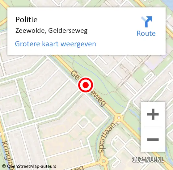 Locatie op kaart van de 112 melding: Politie Zeewolde, Gelderseweg op 20 maart 2019 08:11