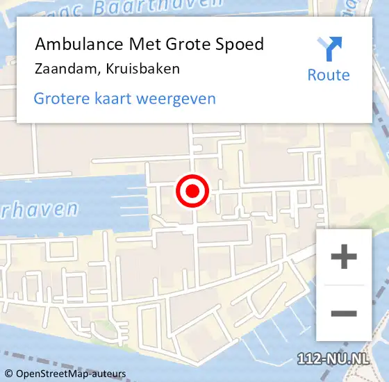 Locatie op kaart van de 112 melding: Ambulance Met Grote Spoed Naar Zaandam, Kruisbaken op 20 maart 2019 08:46