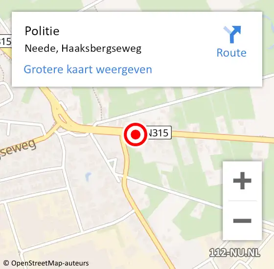 Locatie op kaart van de 112 melding: Politie Neede, Haaksbergseweg op 20 maart 2019 09:30