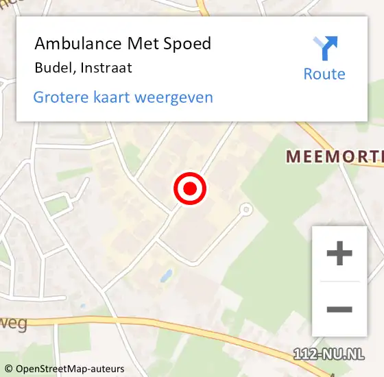 Locatie op kaart van de 112 melding: Ambulance Met Spoed Naar Budel, Instraat op 20 maart 2019 09:54