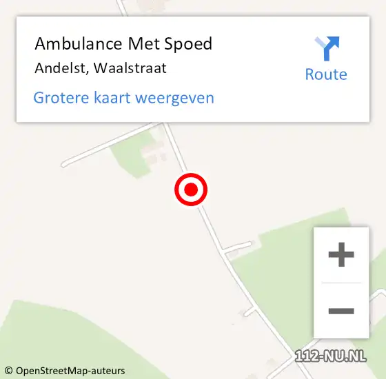 Locatie op kaart van de 112 melding: Ambulance Met Spoed Naar Andelst, Waalstraat op 20 maart 2019 12:33