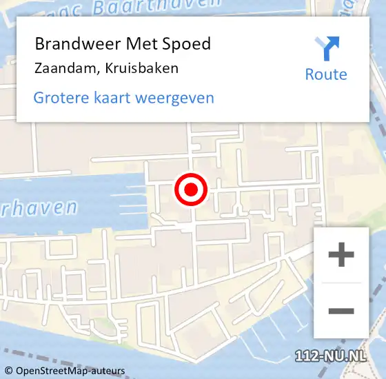 Locatie op kaart van de 112 melding: Brandweer Met Spoed Naar Zaandam, Kruisbaken op 20 maart 2019 13:22