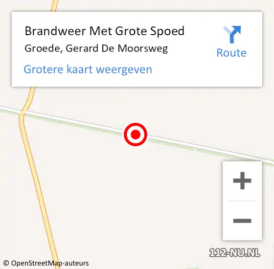 Locatie op kaart van de 112 melding: Brandweer Met Grote Spoed Naar Groede, Gerard De Moorsweg op 20 maart 2019 13:37