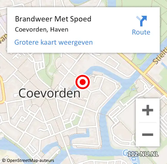 Locatie op kaart van de 112 melding: Brandweer Met Spoed Naar Coevorden, Haven op 20 maart 2019 14:52