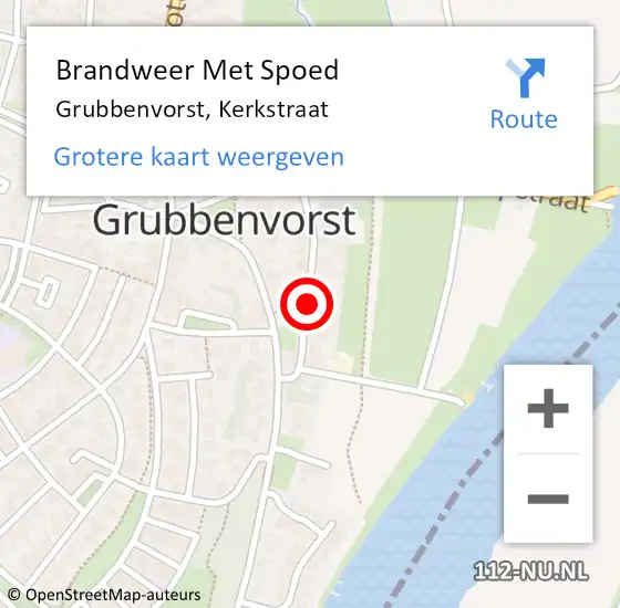 Locatie op kaart van de 112 melding: Brandweer Met Spoed Naar Grubbenvorst, Kerkstraat op 20 maart 2019 18:40