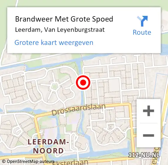 Locatie op kaart van de 112 melding: Brandweer Met Grote Spoed Naar Leerdam, Van Leyenburgstraat op 20 maart 2019 20:01