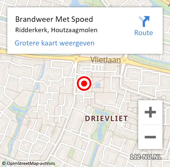 Locatie op kaart van de 112 melding: Brandweer Met Spoed Naar Ridderkerk, Houtzaagmolen op 20 maart 2019 21:45