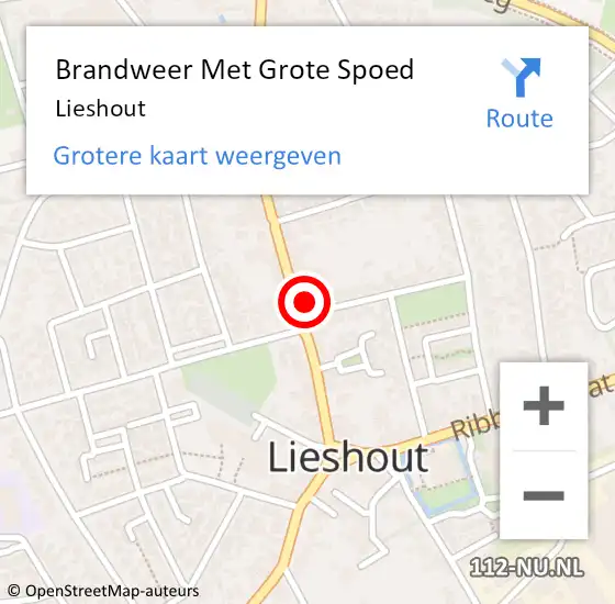 Locatie op kaart van de 112 melding: Brandweer Met Grote Spoed Naar Lieshout op 20 maart 2019 21:47