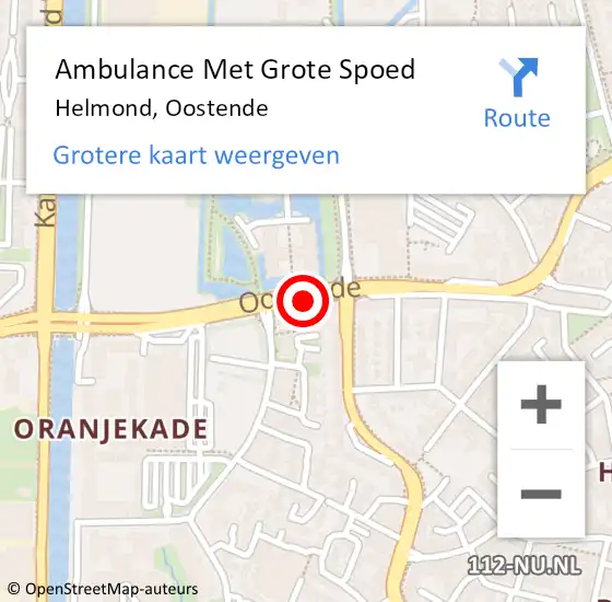 Locatie op kaart van de 112 melding: Ambulance Met Grote Spoed Naar Helmond, Oostende op 20 maart 2019 22:03
