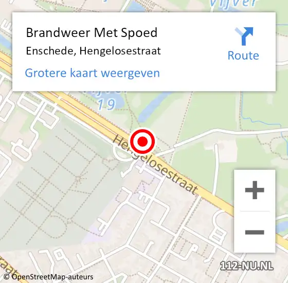 Locatie op kaart van de 112 melding: Brandweer Met Spoed Naar Enschede, Hengelosestraat op 20 maart 2019 22:14