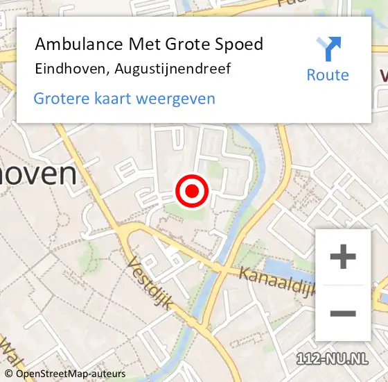 Locatie op kaart van de 112 melding: Ambulance Met Grote Spoed Naar Eindhoven, Augustijnendreef op 20 maart 2019 22:35