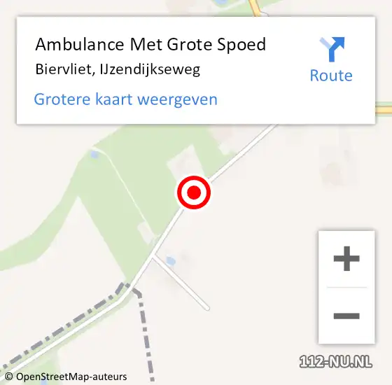 Locatie op kaart van de 112 melding: Ambulance Met Grote Spoed Naar Biervliet, IJzendijkseweg op 20 maart 2019 23:05