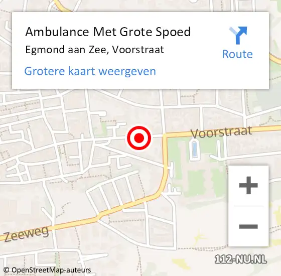 Locatie op kaart van de 112 melding: Ambulance Met Grote Spoed Naar Egmond aan Zee, Voorstraat op 21 maart 2019 00:00