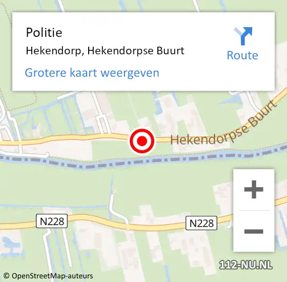 Locatie op kaart van de 112 melding: Politie Hekendorp, Hekendorpse Buurt op 21 maart 2019 06:41