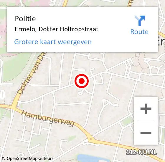 Locatie op kaart van de 112 melding: Politie Ermelo, Dokter Holtropstraat op 21 maart 2019 09:45