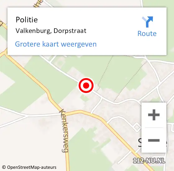 Locatie op kaart van de 112 melding: Politie Valkenburg, Dorpstraat op 21 maart 2019 10:33