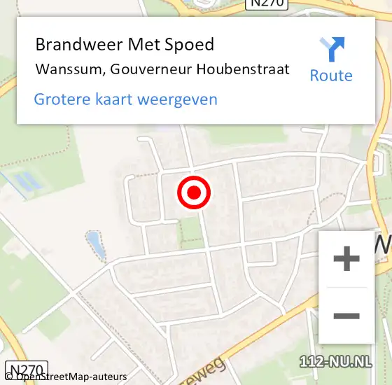 Locatie op kaart van de 112 melding: Brandweer Met Spoed Naar Wanssum, Gouverneur Houbenstraat op 21 maart 2019 10:43